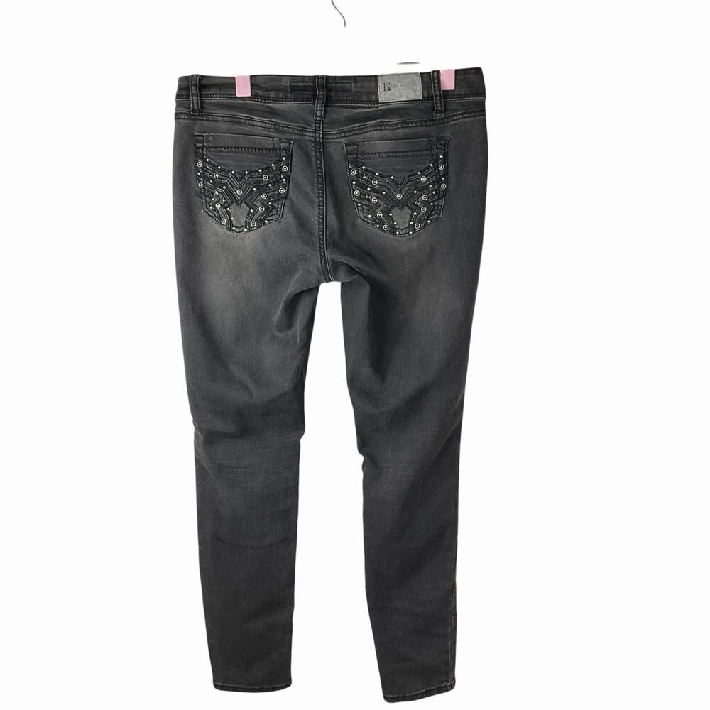 1st Kiss Black Skinny Jeans Embellished Pocket Y2K Rhinestone Denim